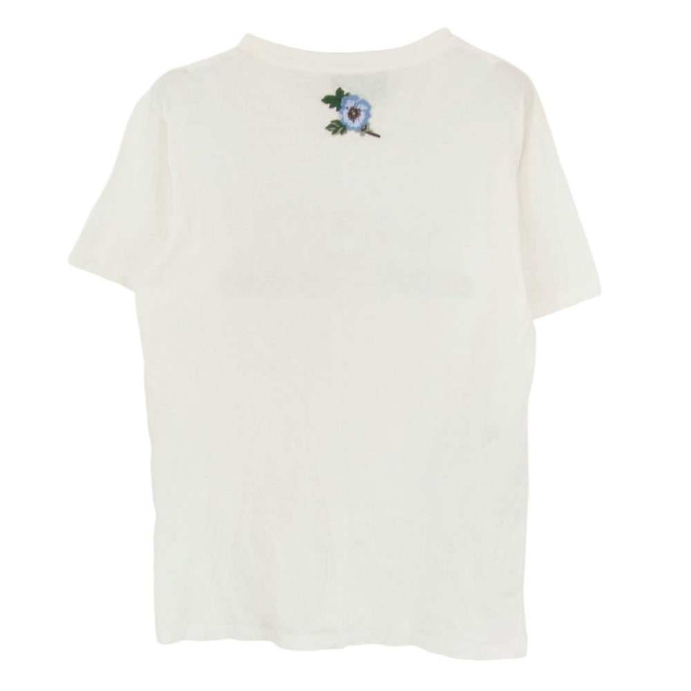 GUCCI グッチ 457095 X5L89 ヴィンテージロゴ フラワー刺繍 ダメージ加工 半袖 Tシャツ ホワイト系 XS【中古】