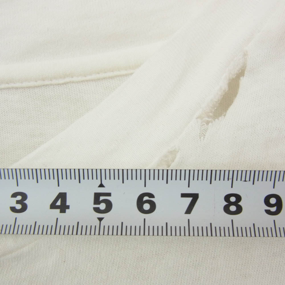 GUCCI グッチ 457095 X5L89 ヴィンテージロゴ フラワー刺繍 ダメージ加工 半袖 Tシャツ ホワイト系 XS【中古】