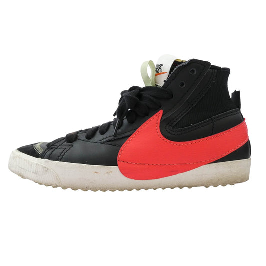 NIKE ナイキ BLAZER MID '77 Jumbo Black Sail Olive Aura Bright Crimson ブレーザー ミッド '77 ジャンボ ブラック セイル オリーブオーラ ブライトクリムゾン ハイカット スニーカー ブラック系 レッド系 28cm【中古】