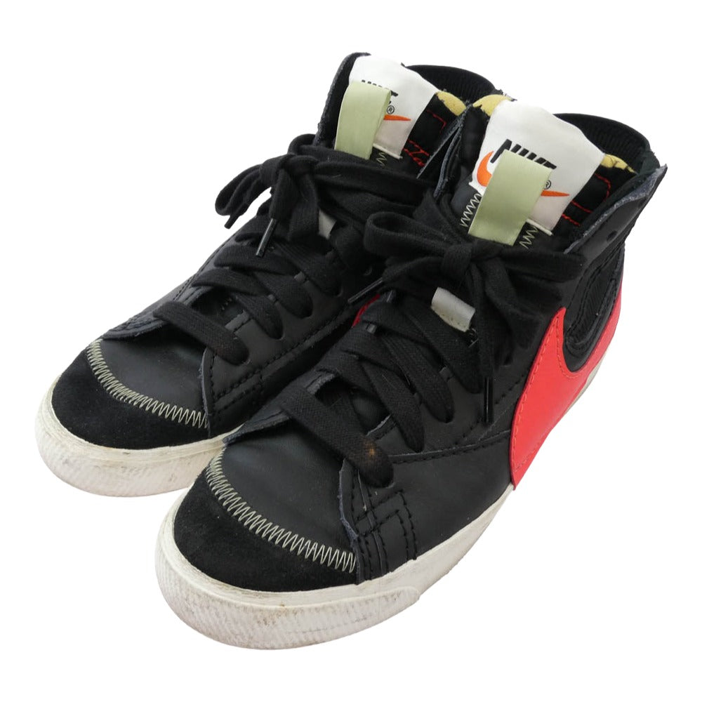 NIKE ナイキ BLAZER MID '77 Jumbo Black Sail Olive Aura Bright Crimson ブレーザー ミッド '77 ジャンボ ブラック セイル オリーブオーラ ブライトクリムゾン ハイカット スニーカー ブラック系 レッド系 28cm【中古】