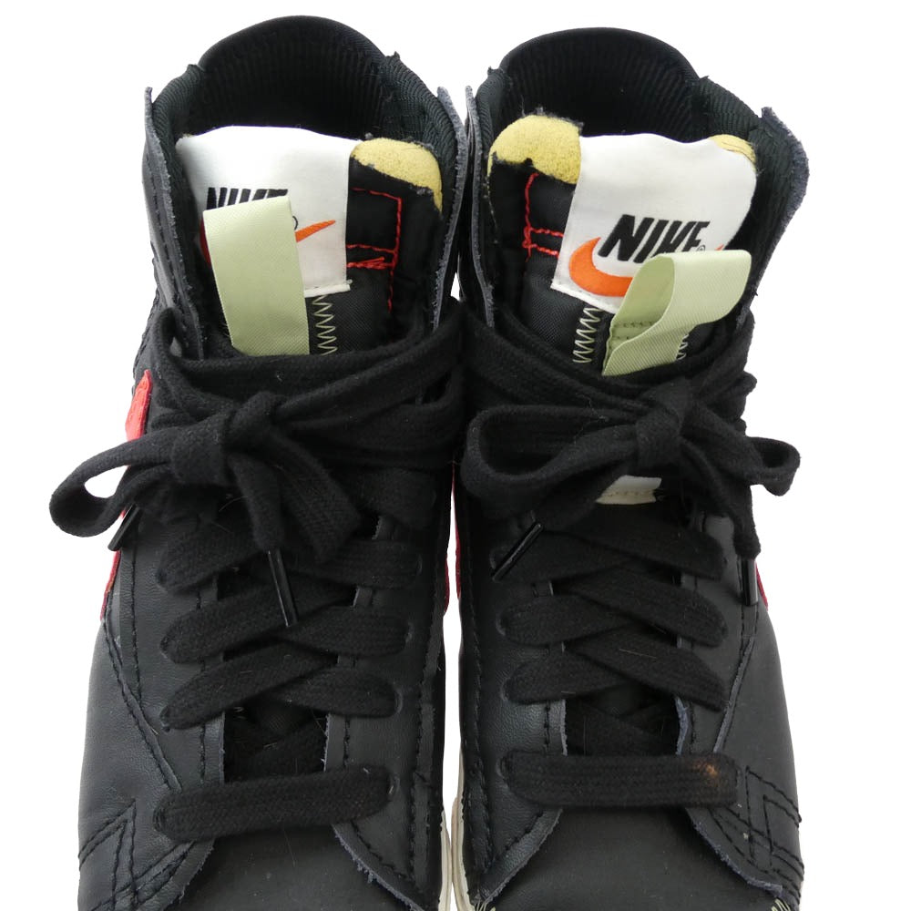 NIKE ナイキ BLAZER MID '77 Jumbo Black Sail Olive Aura Bright Crimson ブレーザー ミッド '77 ジャンボ ブラック セイル オリーブオーラ ブライトクリムゾン ハイカット スニーカー ブラック系 レッド系 28cm【中古】