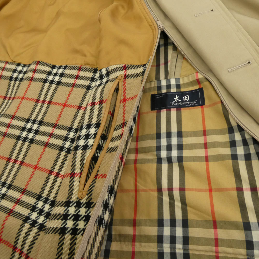BURBERRY バーバリー 着脱可 ノバチェック ライナー付 ステンカラー コート ベージュ系 90-165【中古】