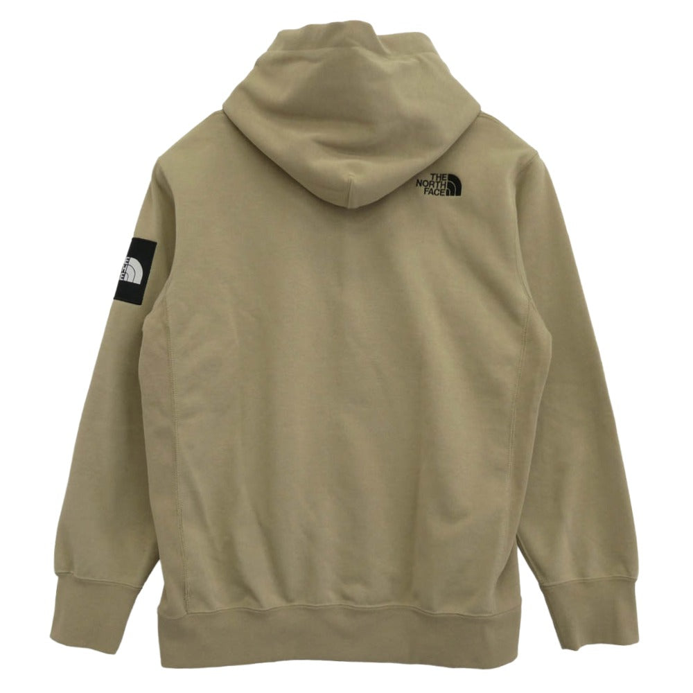 THE NORTH FACE ノースフェイス NT12035 Square Logo Hoodie スクエア ロゴ フーディー パーカー ベージュ系 S【中古】