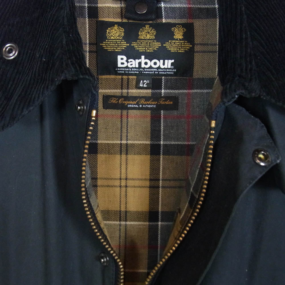 Barbour バブアー 1602130 英国製 SL BEDALE スリムフィット ビデイル オイルド ジャケット ダークネイビー系 42【中古】