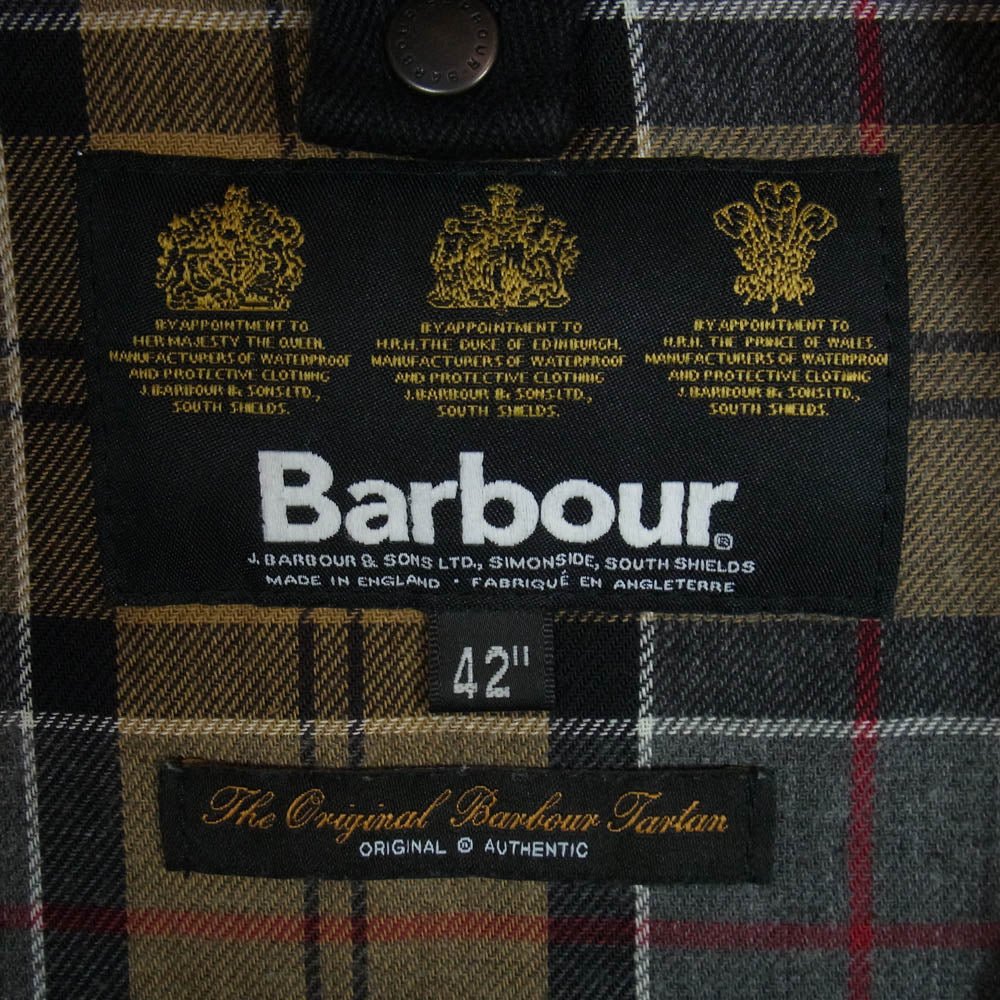 Barbour バブアー 1602130 英国製 SL BEDALE スリムフィット ビデイル オイルド ジャケット ダークネイビー系 42【中古】