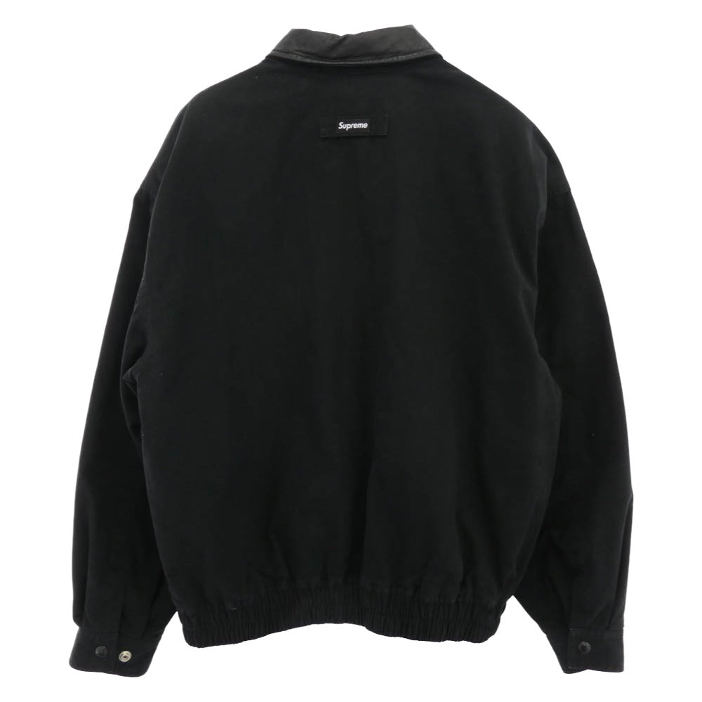 Supreme シュプリーム 23AW Leather Collar Utility Jacket レザーカラー ユーティリティ ジャケット 中綿ジャケット ブラック系 M【中古】