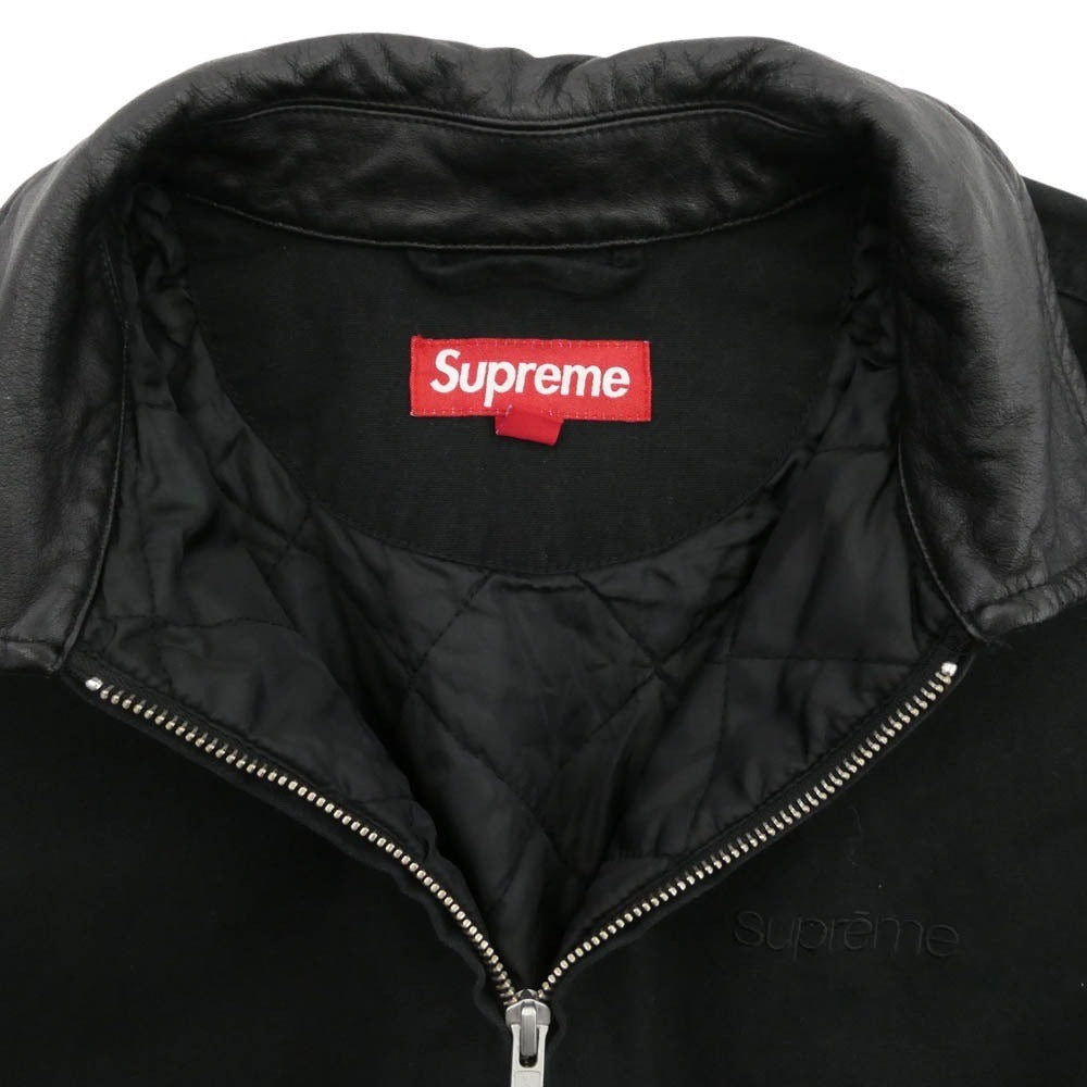 Supreme シュプリーム 23AW Leather Collar Utility Jacket レザーカラー ユーティリティ ジャケット 中綿ジャケット ブラック系 M【中古】