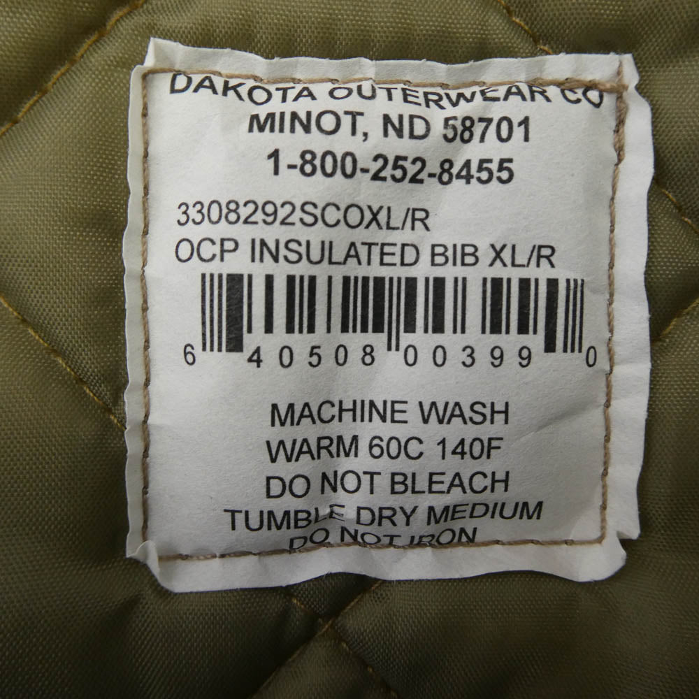 米軍 Dakota Outerwear オーバーオール カーキ系 マルチカラー系 XL【極上美品】【中古】
