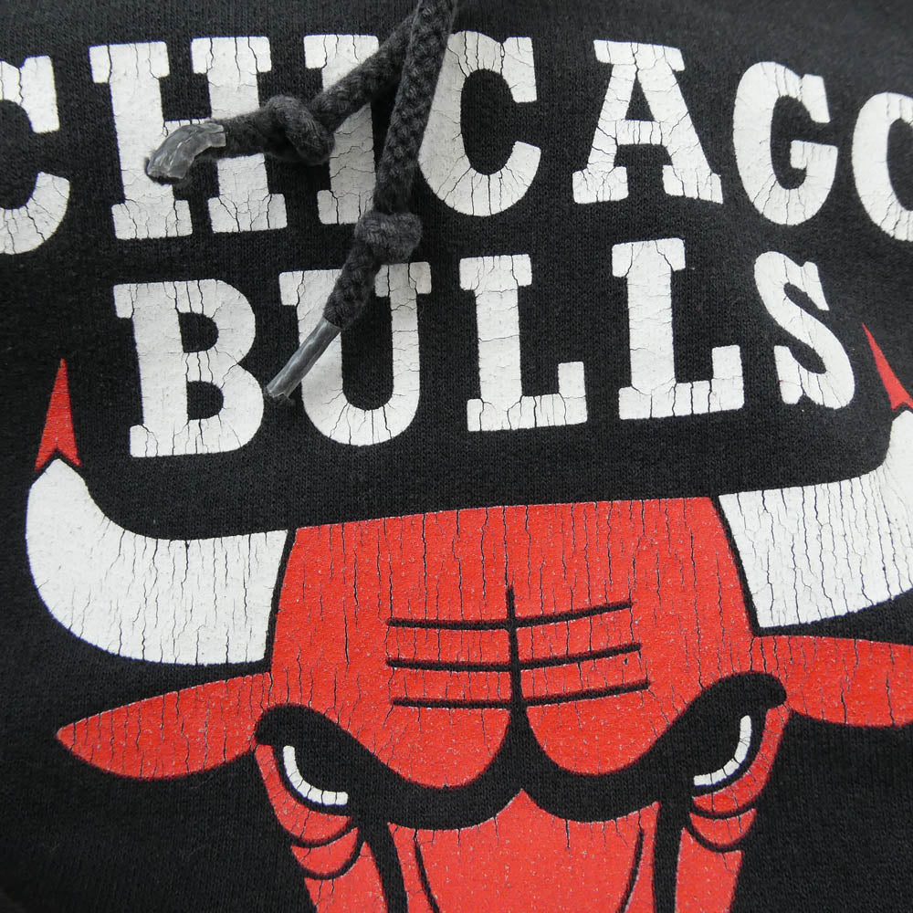 adidas アディダス × Chicago Bulls シカゴブルズ スウェット パーカー ビッグサイズ ブラック系 2XL【中古】