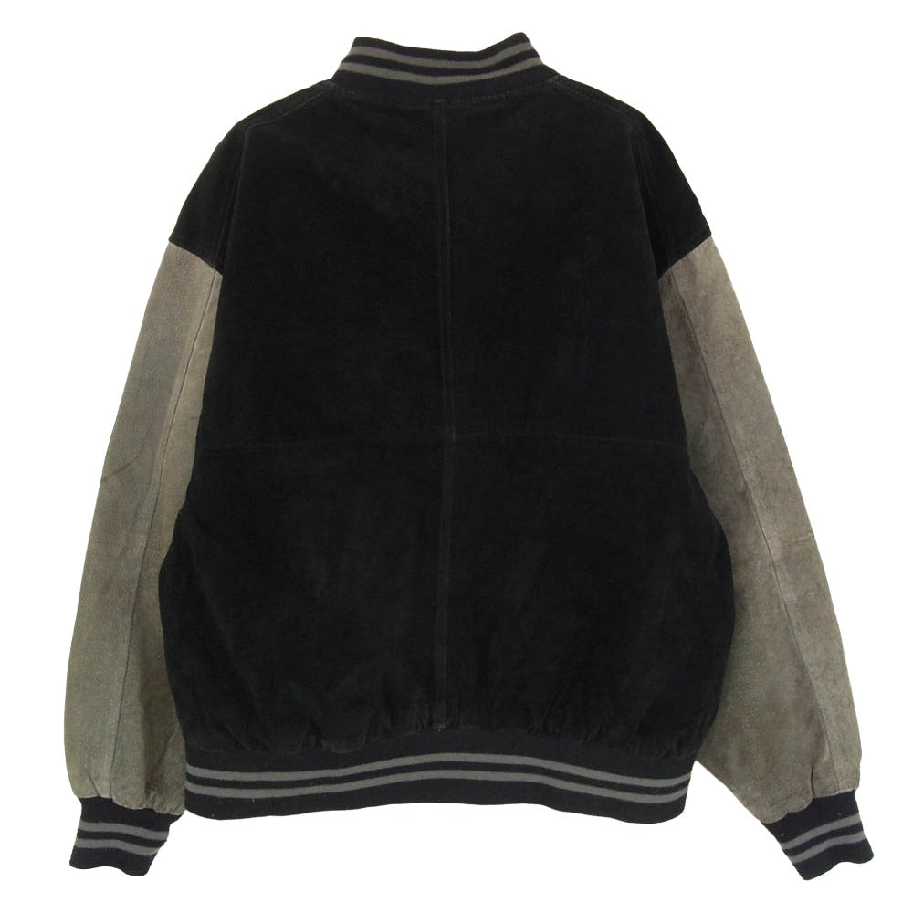 フリーカントリー レザー ジップアップ バイカラー スタジャン グレー系 L【中古】