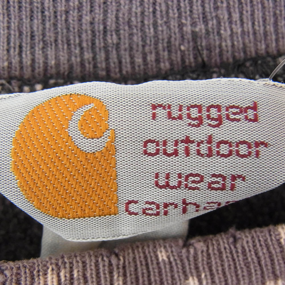 Carhartt カーハート 90s ヴィンテージ ロゴ刺繍 ブリーチ タイダイ加工 クルーネック スウェット グレー系 サイズ表記無【中古】