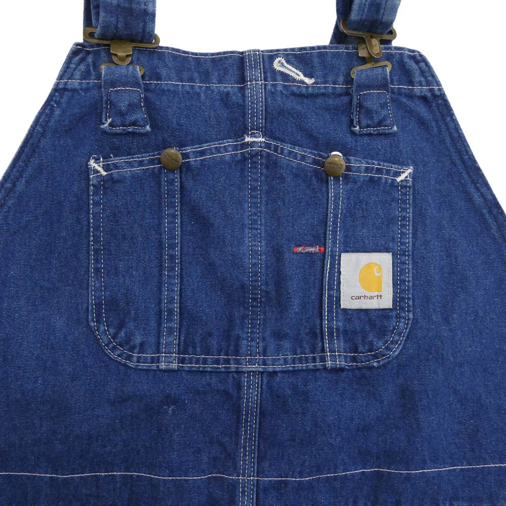 Carhartt カーハート 90s ヴィンテージ USA製 デニム オーバーオール サロペット インディゴブルー系【中古】