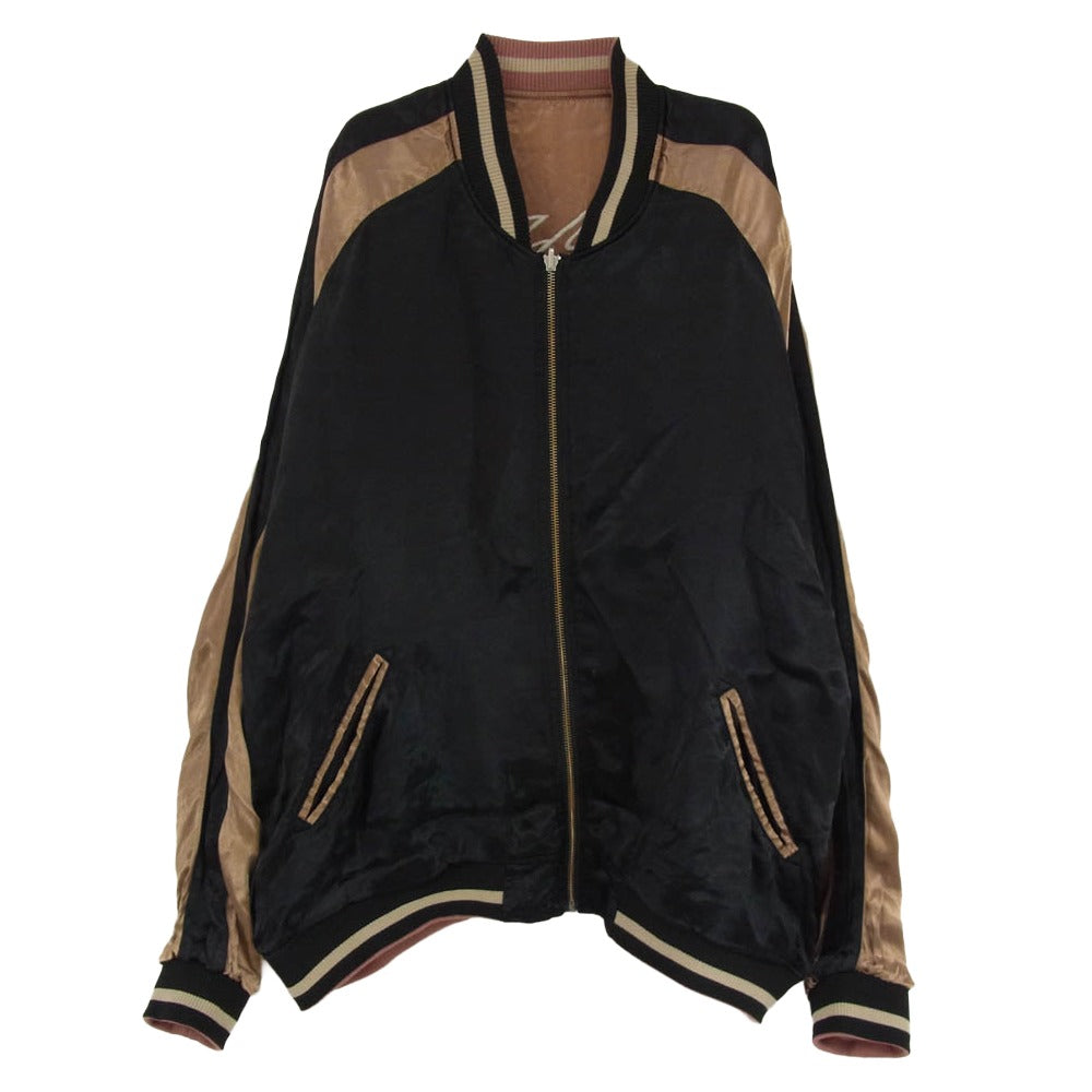 ハブアンドスポーク Souvenir Jacket レーヨン 100% リバーシブル スーベニアジャケット 鷹刺繍 横須賀ジャンパー スカジャン ブラウン系 XL【中古】