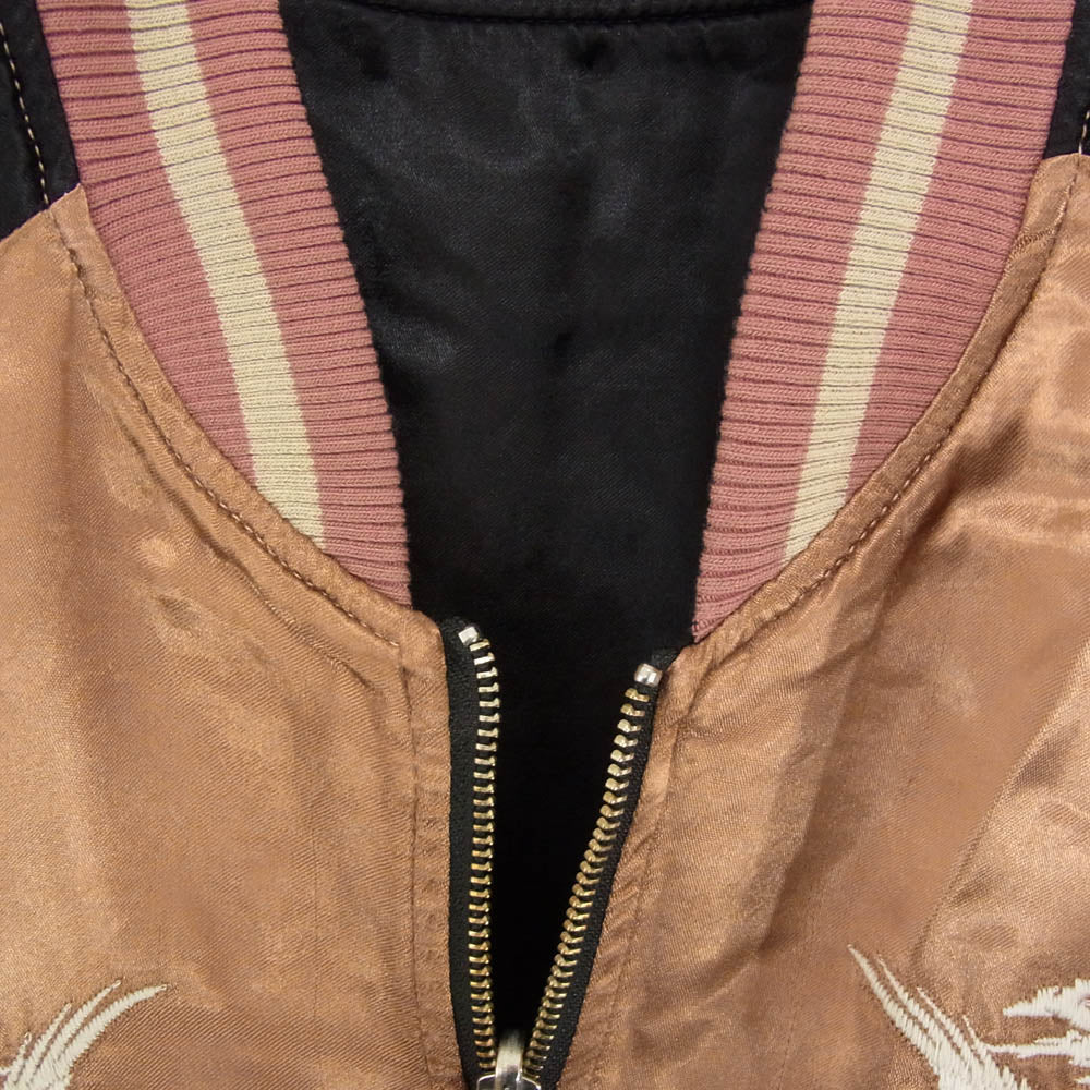 ハブアンドスポーク Souvenir Jacket レーヨン 100% リバーシブル スーベニアジャケット 鷹刺繍 横須賀ジャンパー スカジャン ブラウン系 XL【中古】