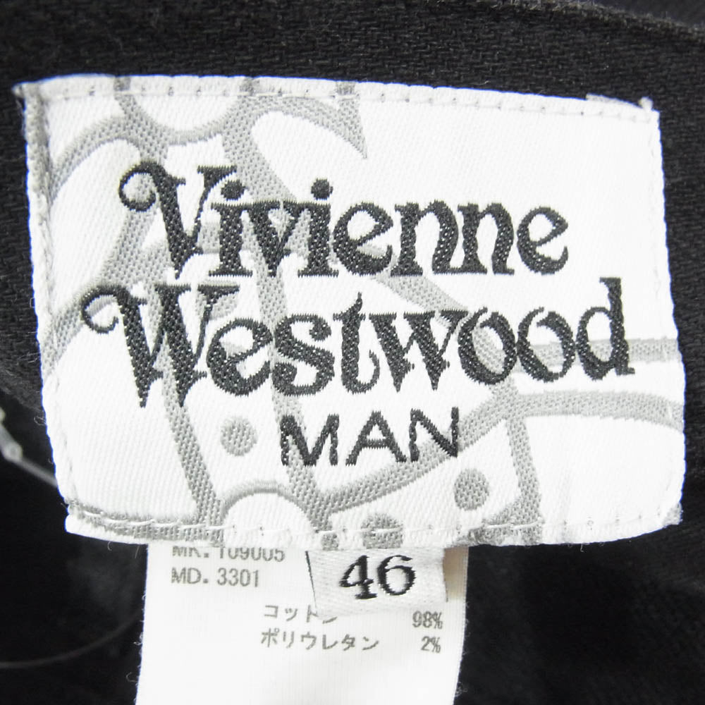 Vivienne WestwoodMAN ヴィヴィアンウエストウッドマン VW-V1-72070 オーブボタン ストレッチ スキニー デニム パンツ ブラック系 46【中古】