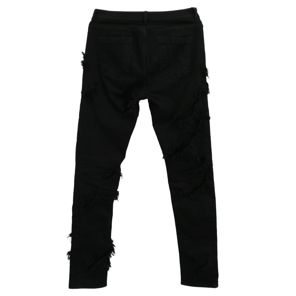 Rick Owens リックオウエンス 22SS DS01B7316-SBSLH DRKSHDW ダークシャドウ Detroit Cut Jeans デトロイト カット ダメージ デニム パンツ ブラック系 30【中古】