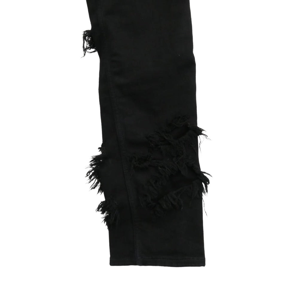 Rick Owens リックオウエンス 22SS DS01B7316-SBSLH DRKSHDW ダークシャドウ Detroit Cut Jeans デトロイト カット ダメージ デニム パンツ ブラック系 30【中古】