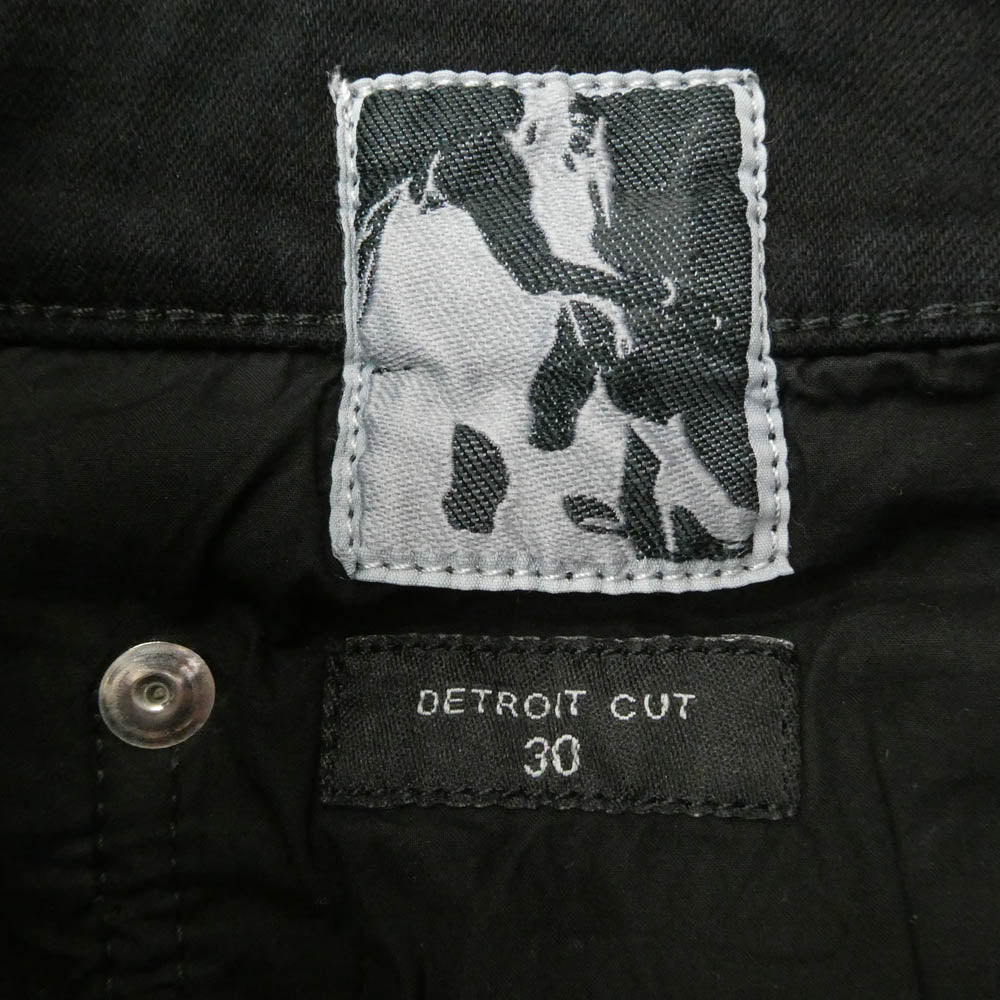 Rick Owens リックオウエンス 22SS DS01B7316-SBSLH DRKSHDW ダークシャドウ Detroit Cut Jeans デトロイト カット ダメージ デニム パンツ ブラック系 30【中古】