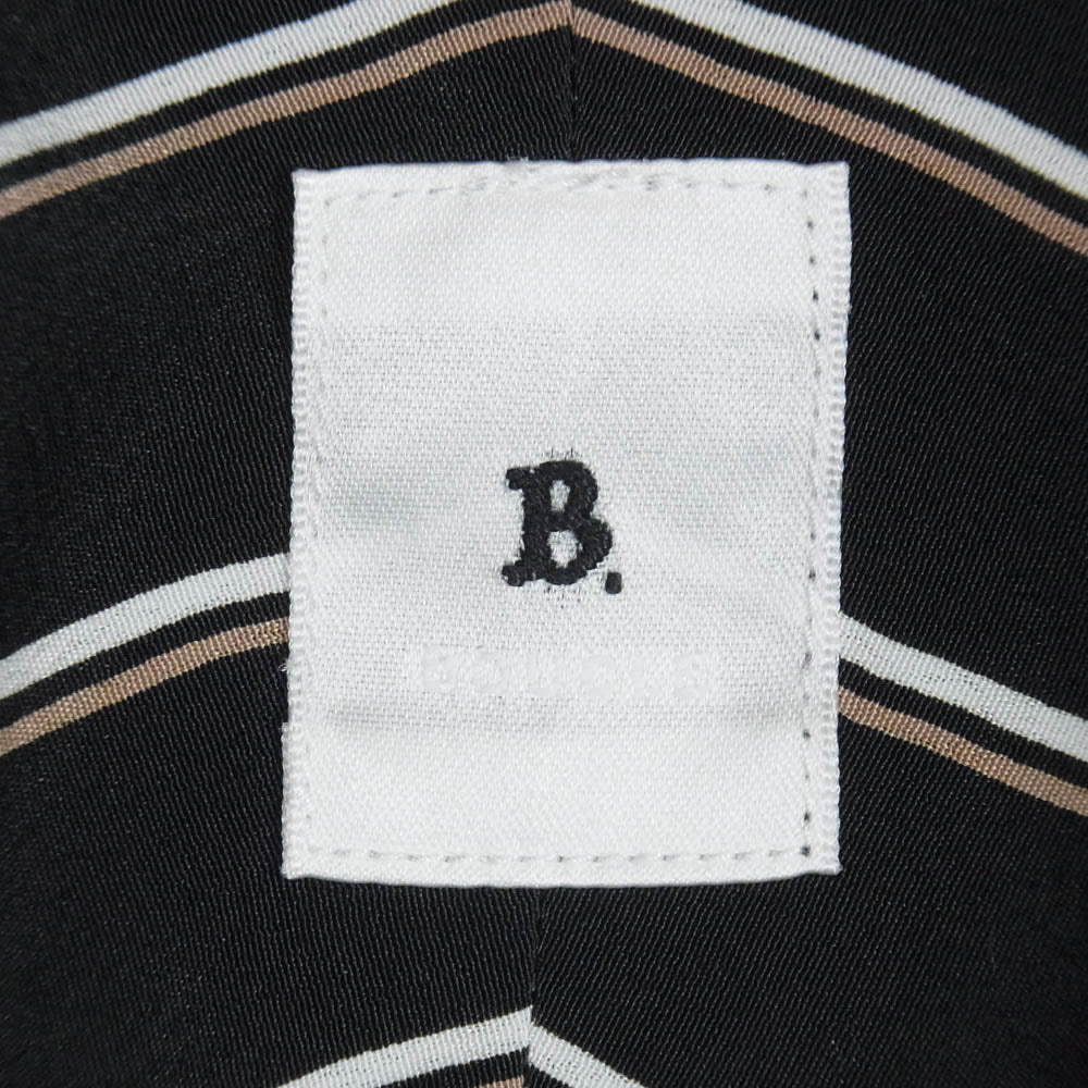 LA BOUCLE ラブ―クル 23-050-300-1002-1-0 スタンドカラー ストライプ 長袖 シャツ ブラウス ブラック系 3【美品】【中古】