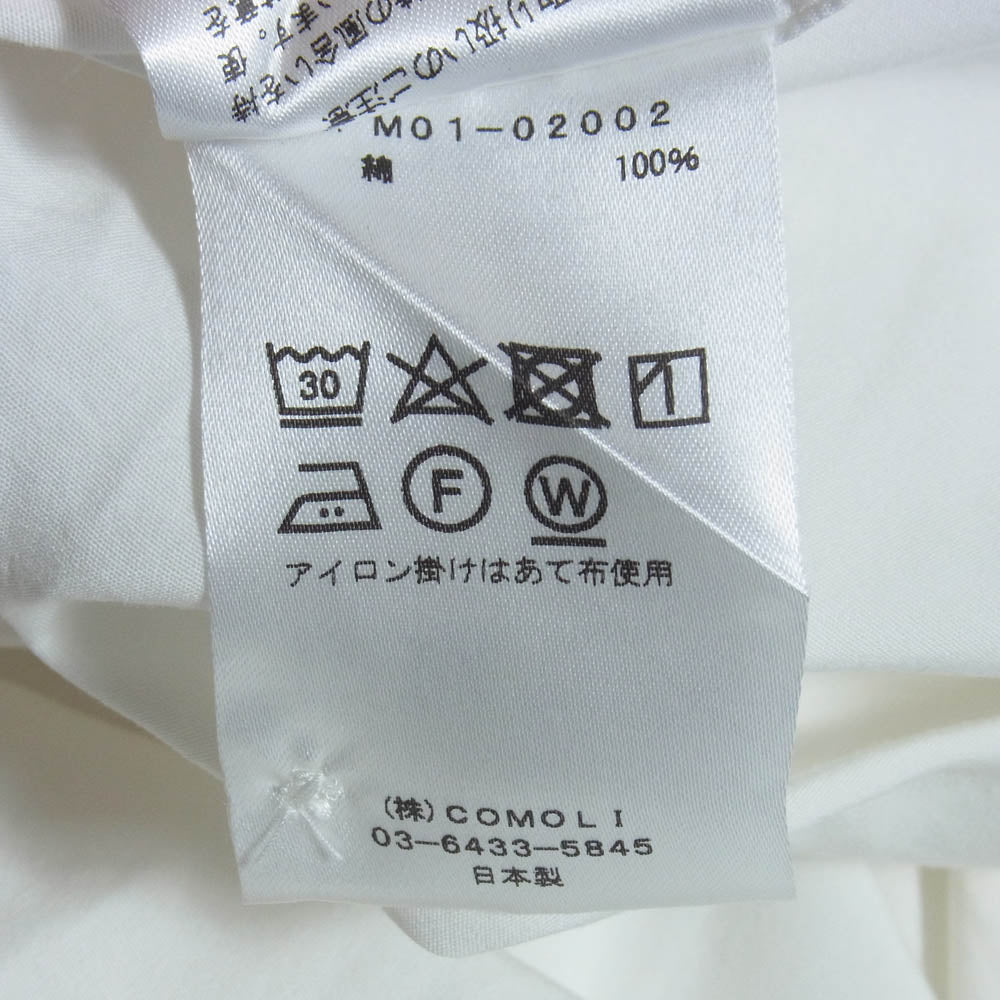COMOLI コモリ M01-02002 バンドカラーシャツ コモリシャツ ホワイト系 1【中古】
