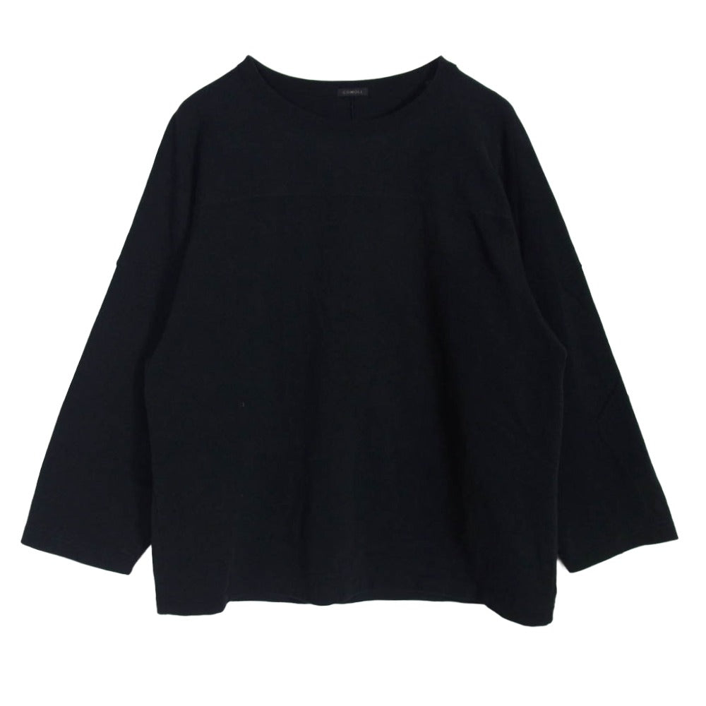 COMOLI コモリ 23SS X01-05005 フットボール 長袖 Tシャツ カットソー ブラック系 2【中古】