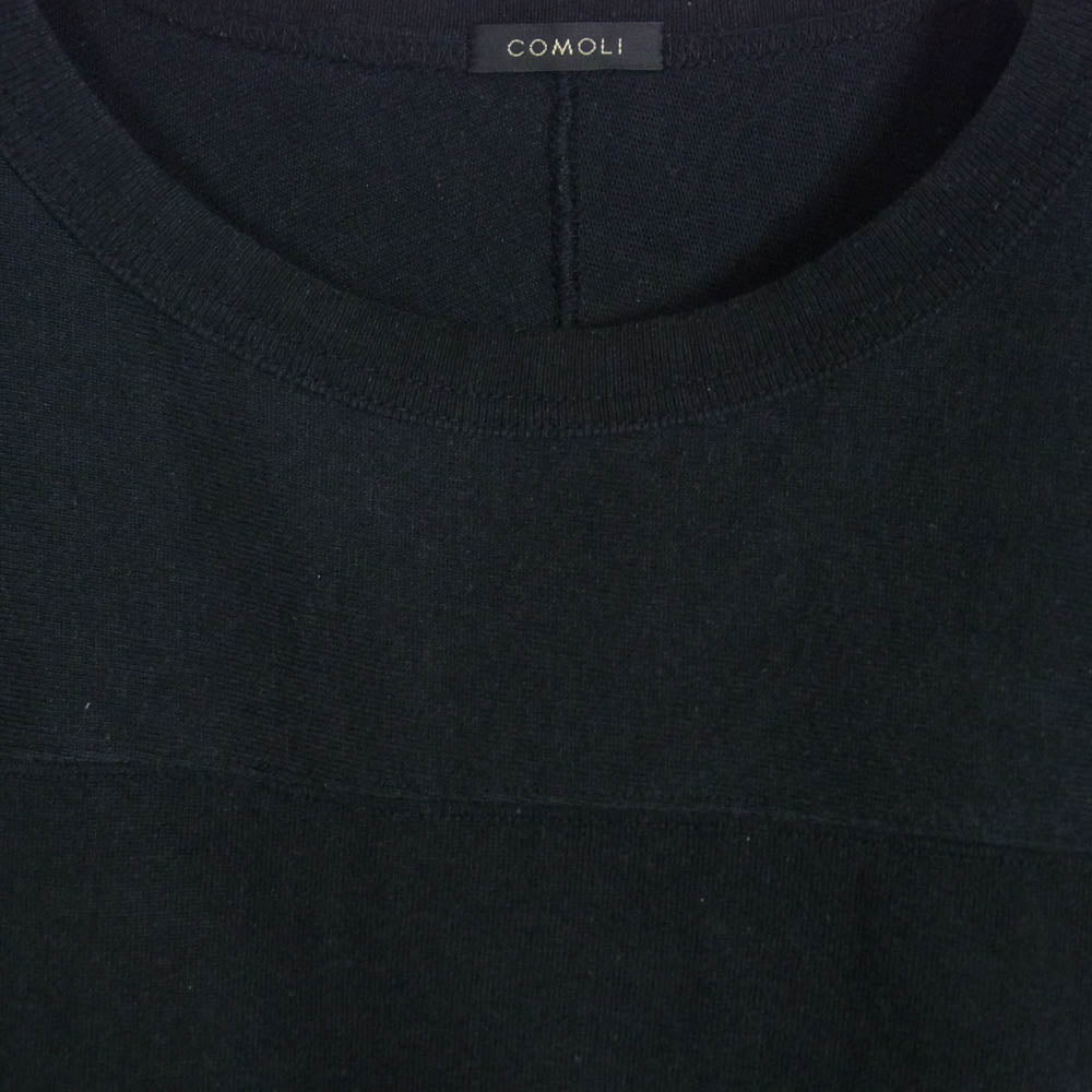 COMOLI コモリ 23SS X01-05005 フットボール 長袖 Tシャツ カットソー ブラック系 2【中古】