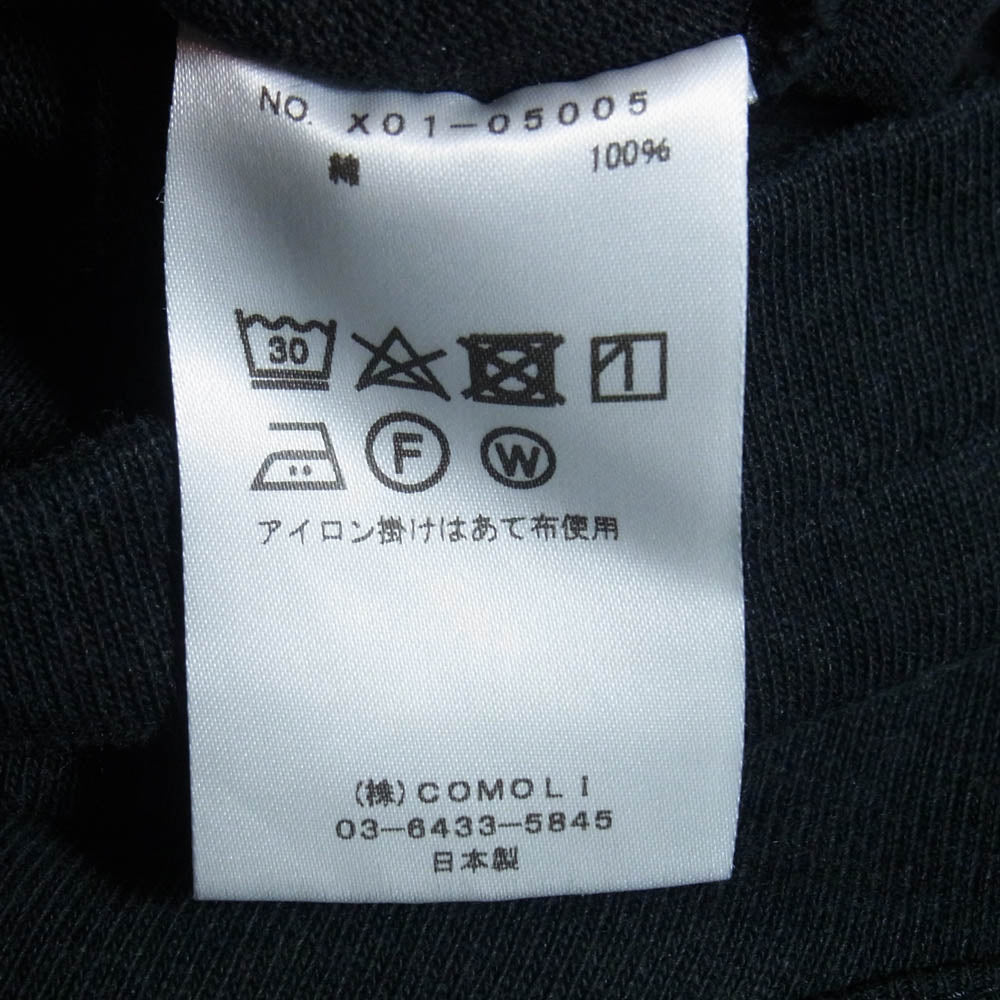 COMOLI コモリ 23SS X01-05005 フットボール 長袖 Tシャツ カットソー ブラック系 2【中古】