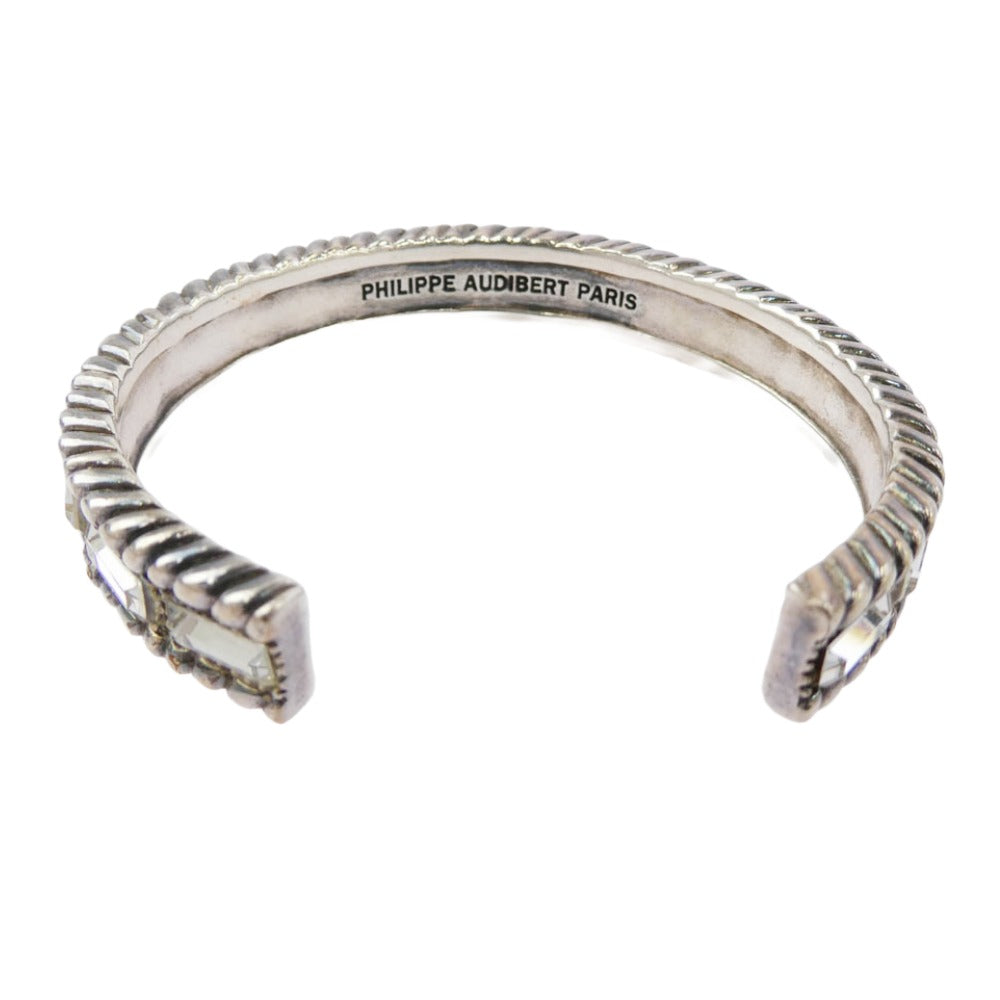 フィリップオーディベール スクエアストーン バングル ブレスレット シルバー系【中古】