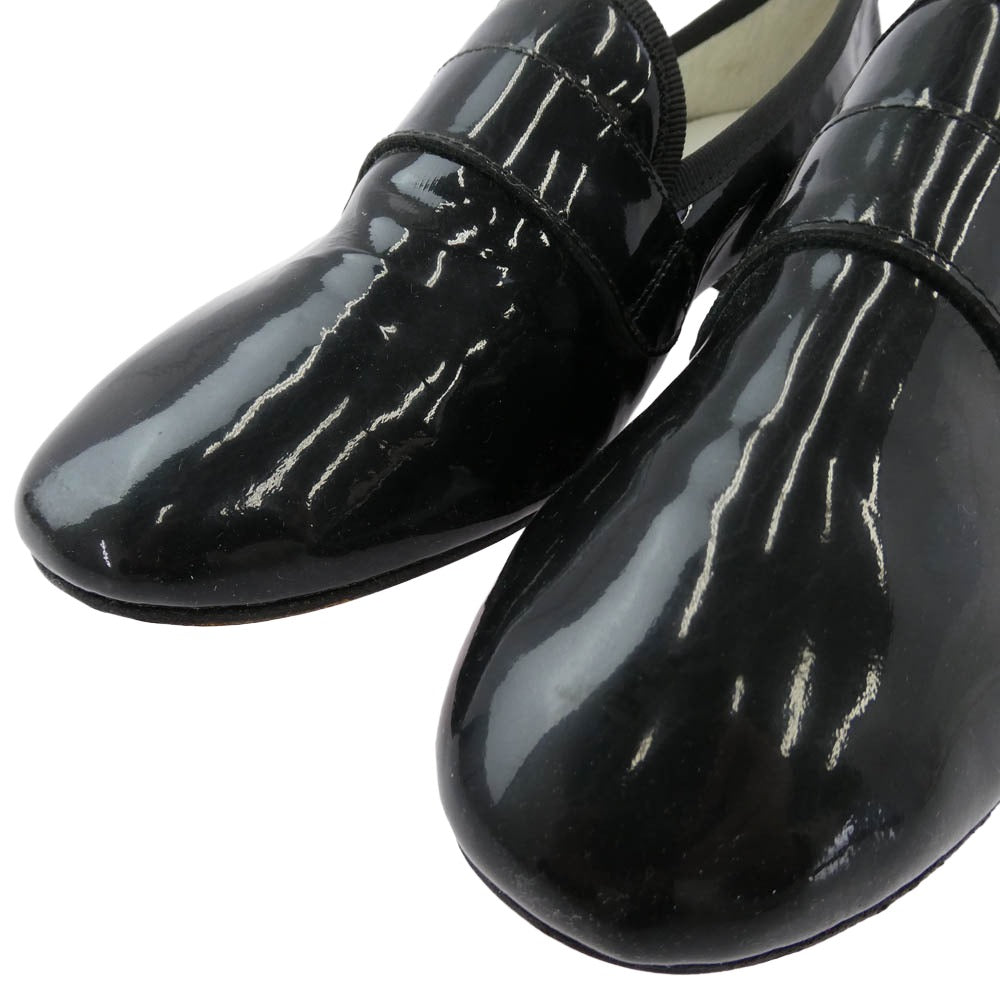 靴/シューズ Repettoレペット バレエシューズ 黒 エナメル FRサイズ38