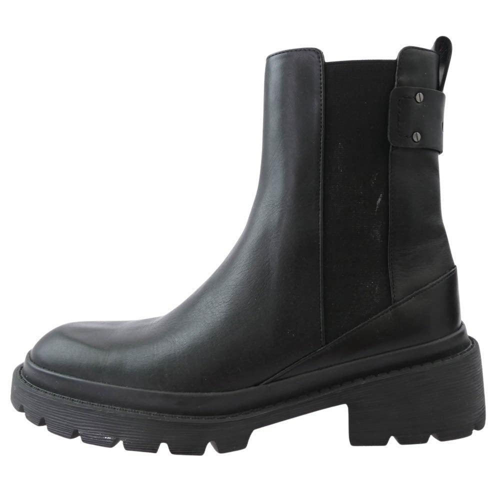 EYTYS エイティーズ フロントジップ レザー ブーツ ブラック系 23.4cm