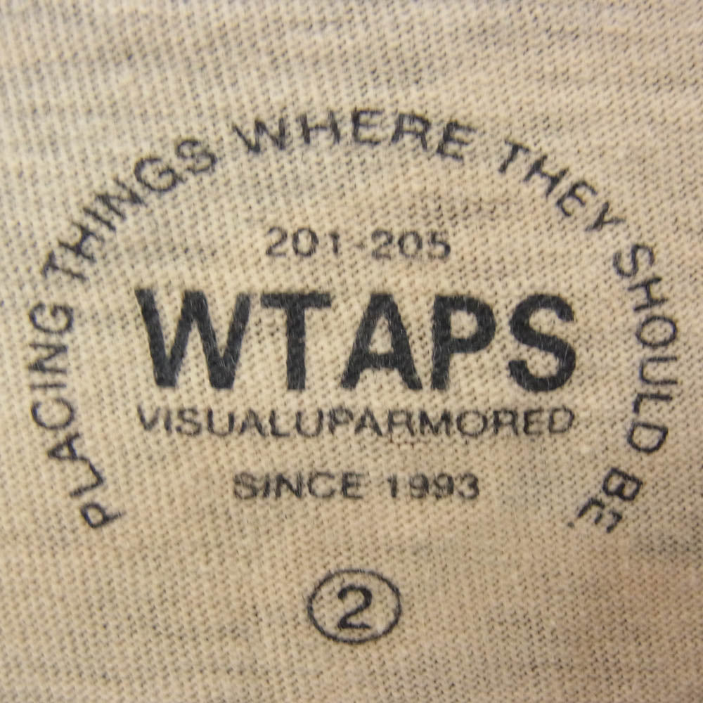 WTAPS ダブルタップス 12SS 121ATDT-CSM01S RINGER TEE .COTTON.CAMO タイガーストライプカモ ランニング Tシャツ 半袖カットソー カーキ系 2【中古】