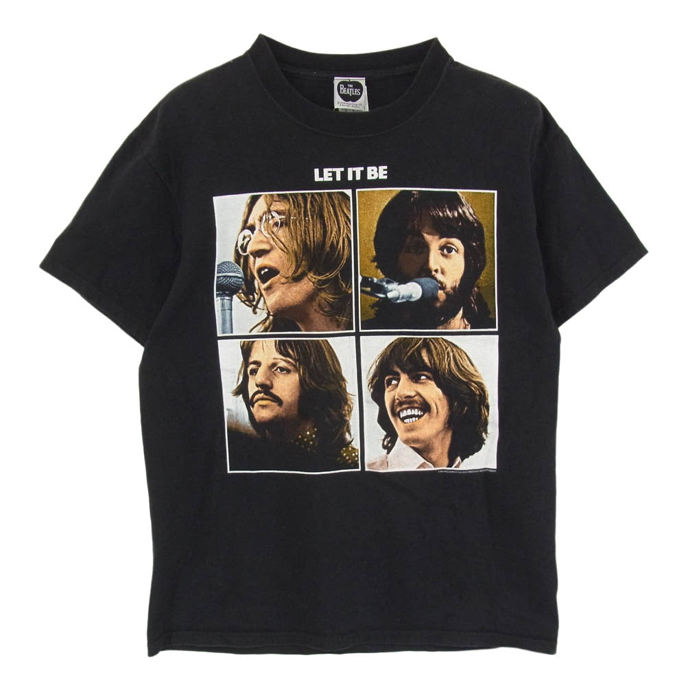 ヴィンテージ 00s THE BEATLES LET IT BE ビートルズ プリント Tシャツ ブラック系 M【中古】
