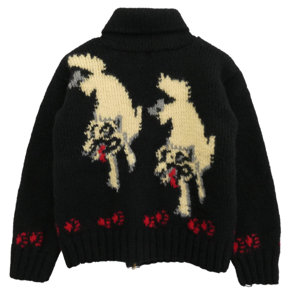ドライボーンズ ウルフ カウチンセーター ニット カーディガン ブラック系 2【中古】