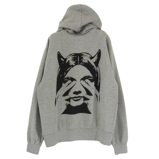 HYSTERIC GLAMOUR ヒステリックグラマー 23AW 02233CF12390 SEE NO EVIL シーノーエビル バックガールプリント ジップアップ パーカー グレー系 M【美品】【中古】