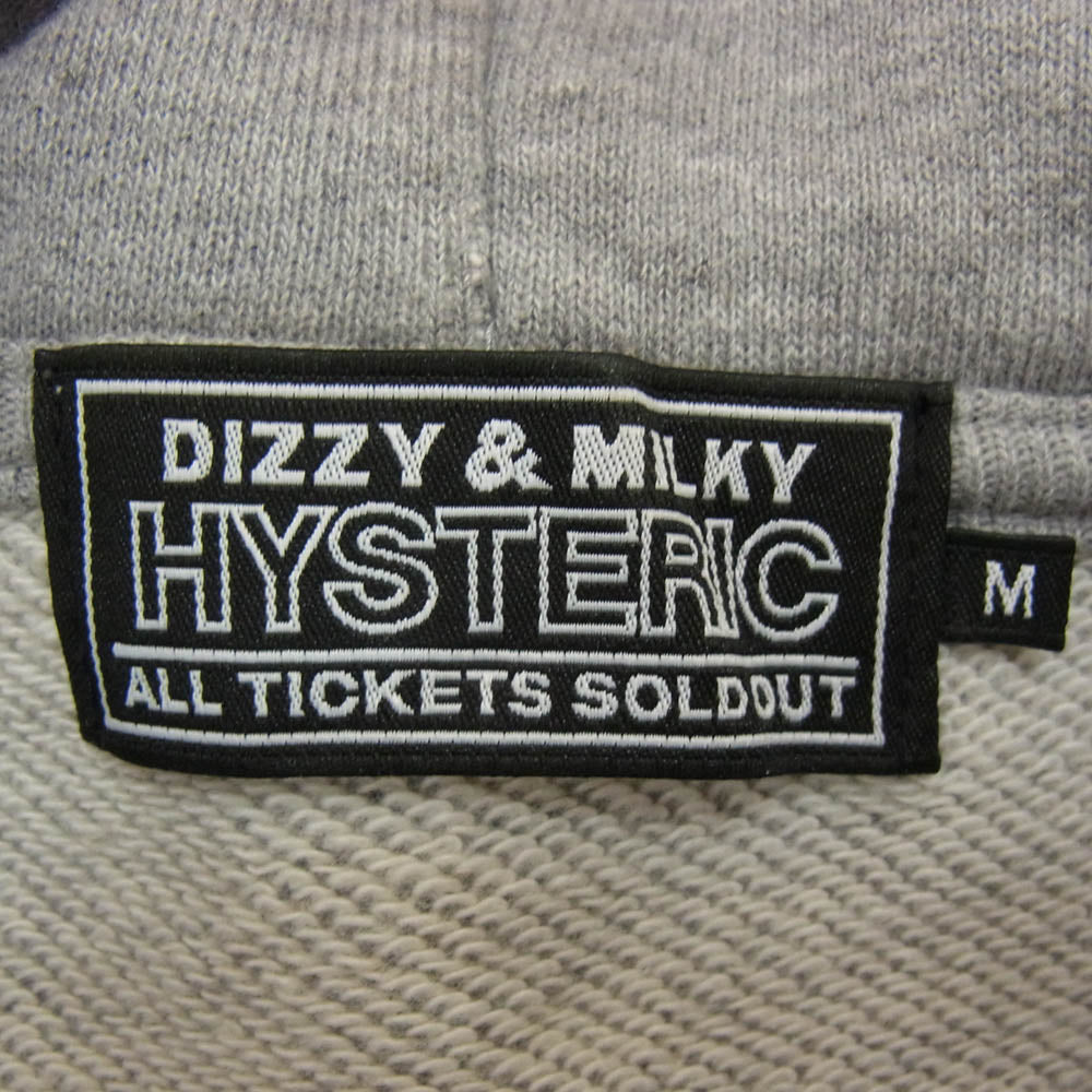 HYSTERIC GLAMOUR ヒステリックグラマー 23AW 02233CF12390 SEE NO EVIL シーノーエビル バックガールプリント ジップアップ パーカー グレー系 M【美品】【中古】