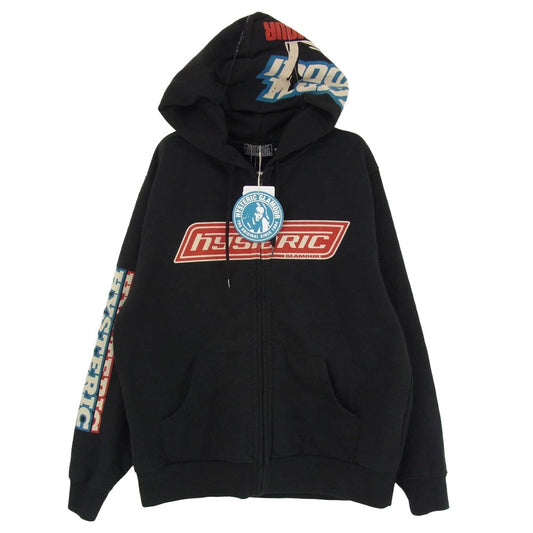 HYSTERIC GLAMOUR ヒステリックグラマー 24SS 02241CF02 HG BOX LOGOS ZIP HOODIE ボックスロゴ ジップアップ フーディー パーカー ブラック系 M【中古】