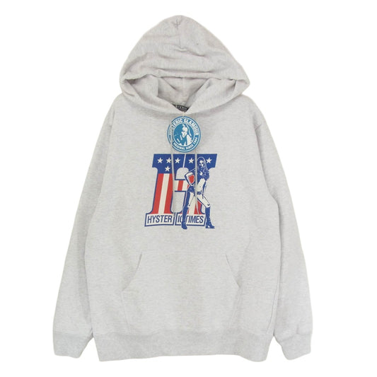 HYSTERIC GLAMOUR ヒステリックグラマー 25AW 02253CF04 H TIMES タイムズ プルオーバー パーカー フーディー グレー系 M【極上美品】【中古】