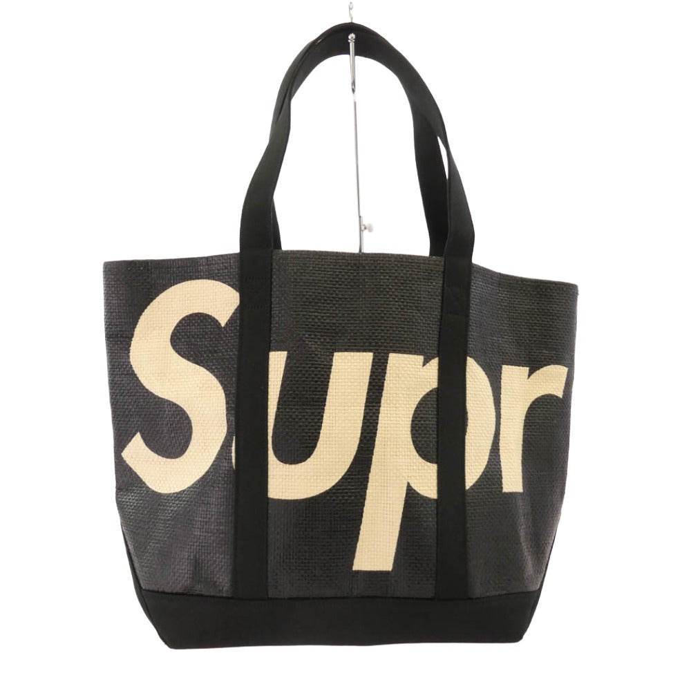 Supreme シュプリーム 20SS Raffia Tote ラフィア トート バッグ ブラック系【極上美品】【中古】