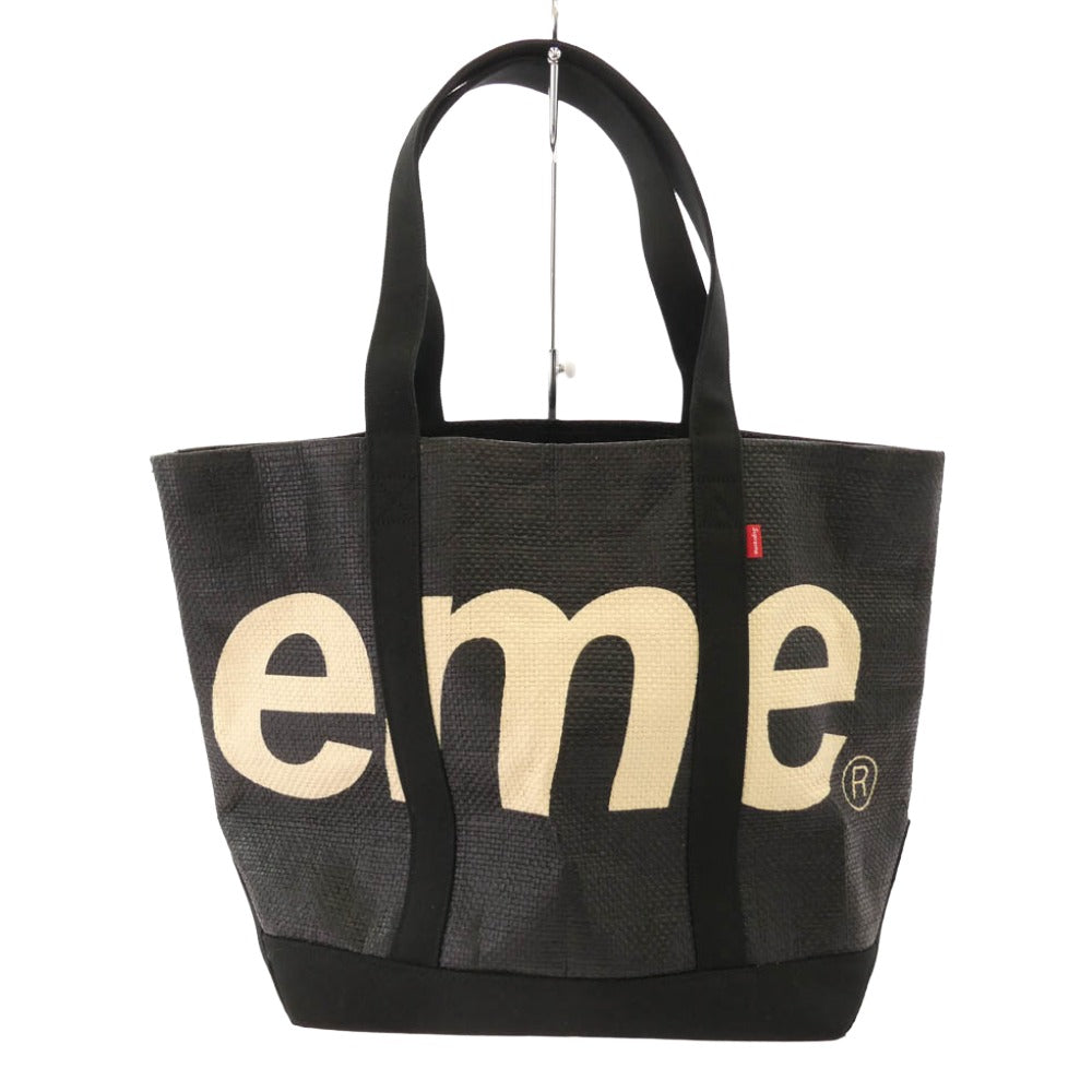 Supreme シュプリーム 20SS Raffia Tote ラフィア トート バッグ ブラック系【極上美品】【中古】