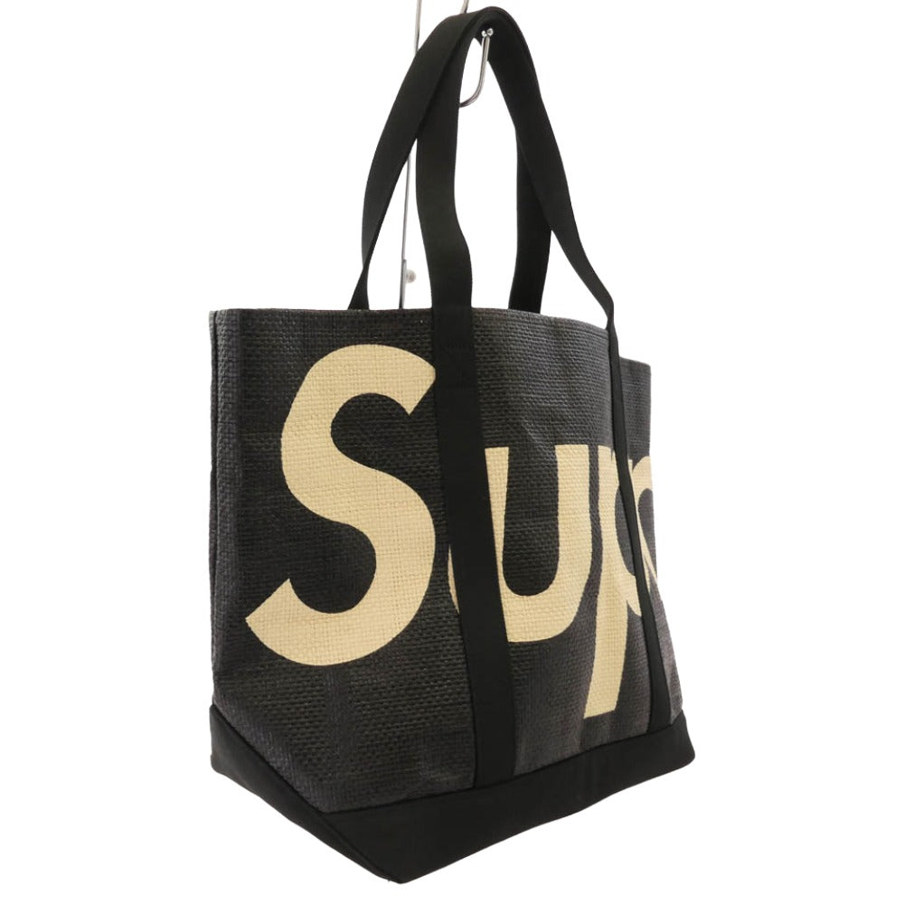 Supreme シュプリーム 20SS Raffia Tote ラフィア トート バッグ ブラック系【極上美品】【中古】