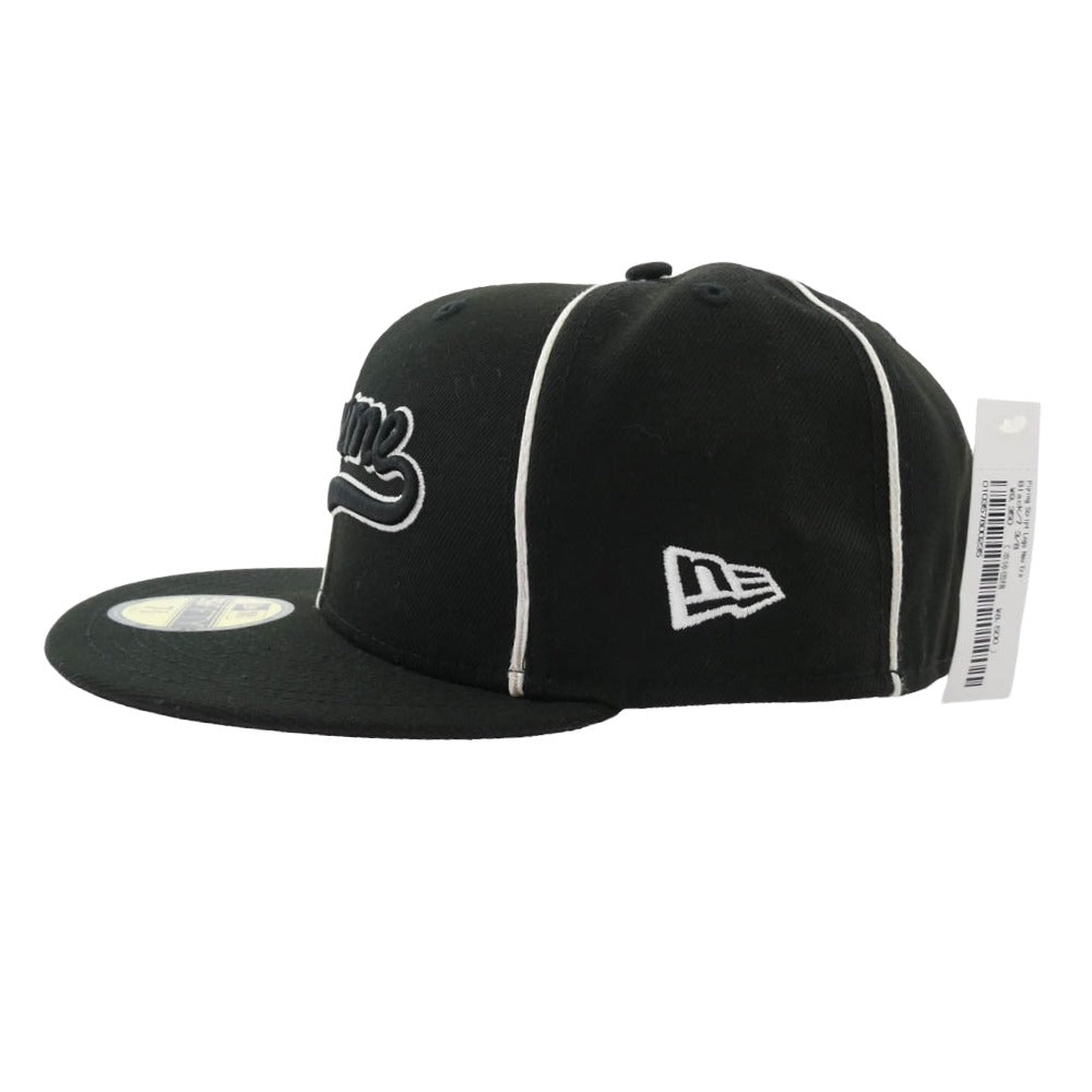 Supreme シュプリーム 25SS × New Era ニューエラ Piping Script Logo パイピング スクリプト ロゴ キャップ 帽子 ブラック系 58.7cm【極上美品】【中古】