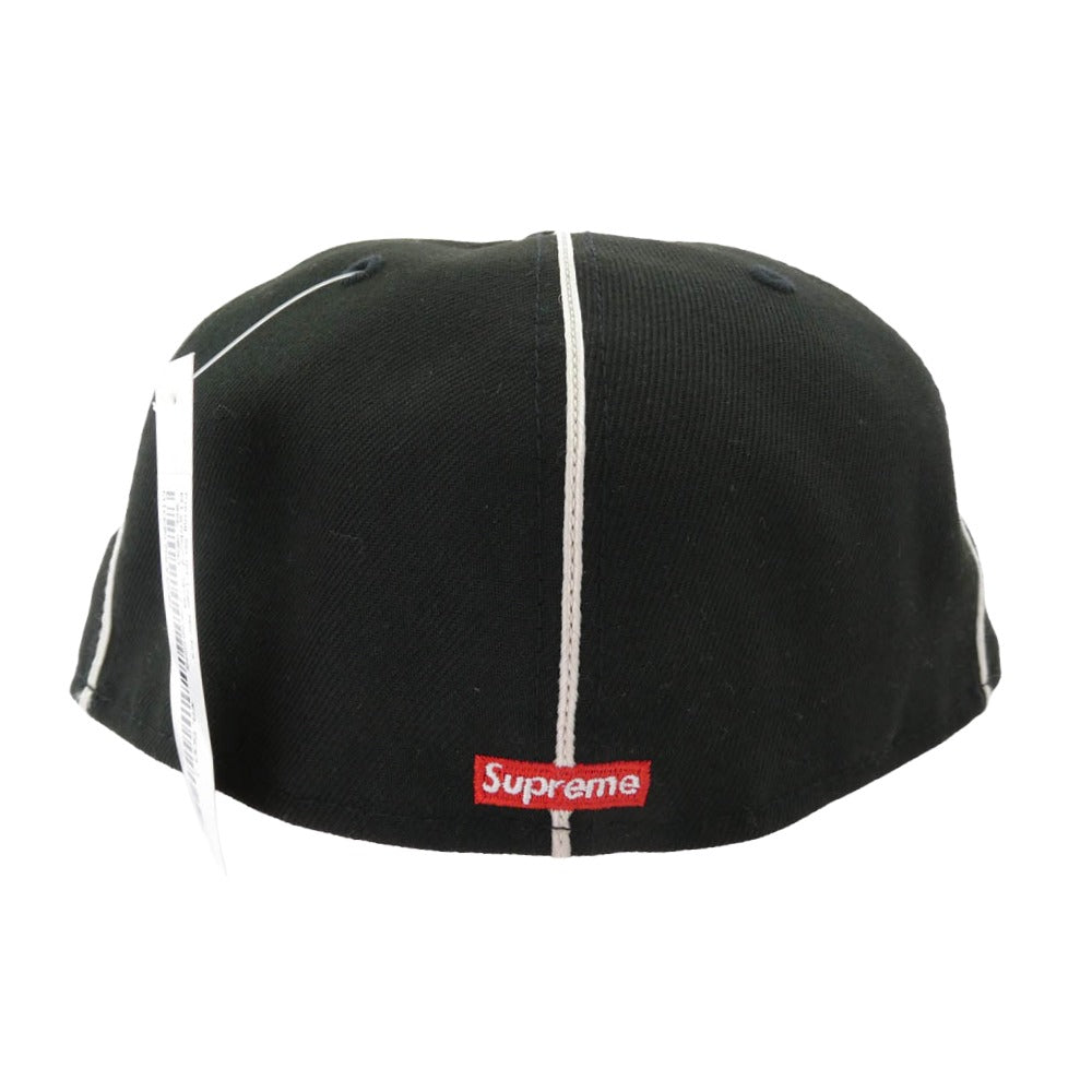 Supreme シュプリーム 25SS × New Era ニューエラ Piping Script Logo パイピング スクリプト ロゴ キャップ 帽子 ブラック系 58.7cm【極上美品】【中古】