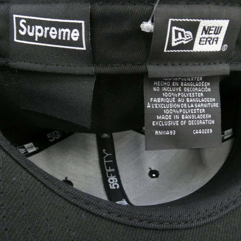 Supreme シュプリーム 25SS × New Era ニューエラ Piping Script Logo パイピング スクリプト ロゴ キャップ 帽子 ブラック系 58.7cm【極上美品】【中古】