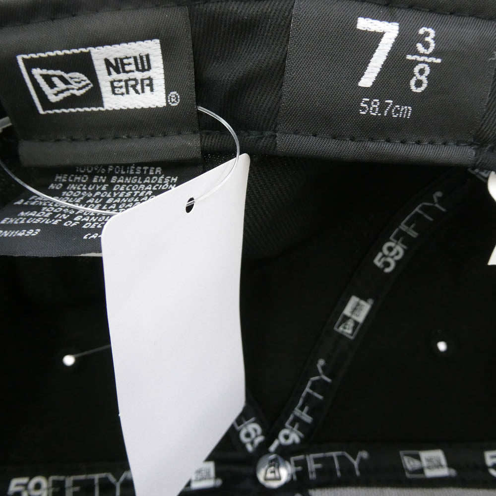 Supreme シュプリーム 25SS × New Era ニューエラ Piping Script Logo パイピング スクリプト ロゴ キャップ 帽子 ブラック系 58.7cm【極上美品】【中古】