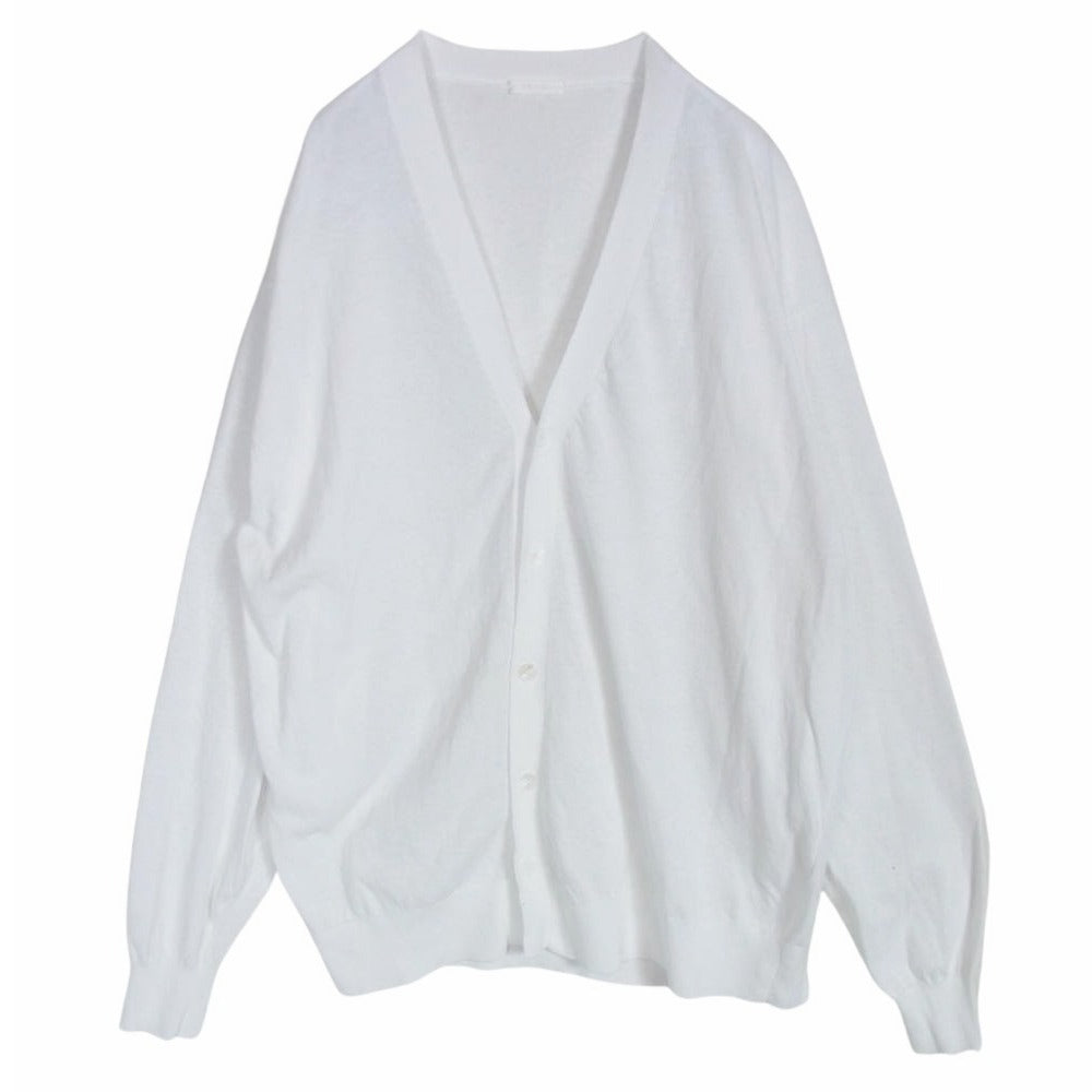 COMOLI コモリ 25SS B01-06002 コットン Vネック カーディガン ホワイト系 3【中古】
