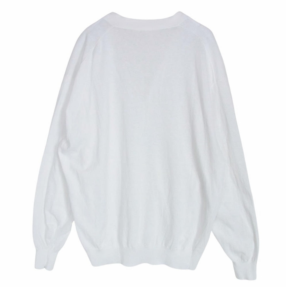 COMOLI コモリ 25SS B01-06002 コットン Vネック カーディガン ホワイト系 3【中古】