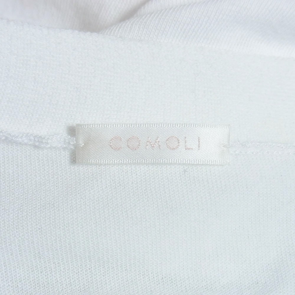 COMOLI コモリ 25SS B01-06002 コットン Vネック カーディガン ホワイト系 3【中古】