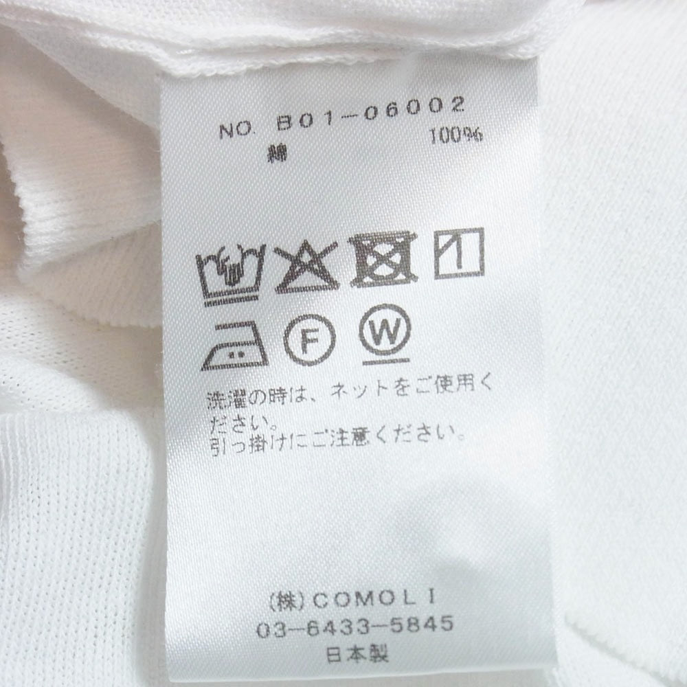 COMOLI コモリ 25SS B01-06002 コットン Vネック カーディガン ホワイト系 3【中古】