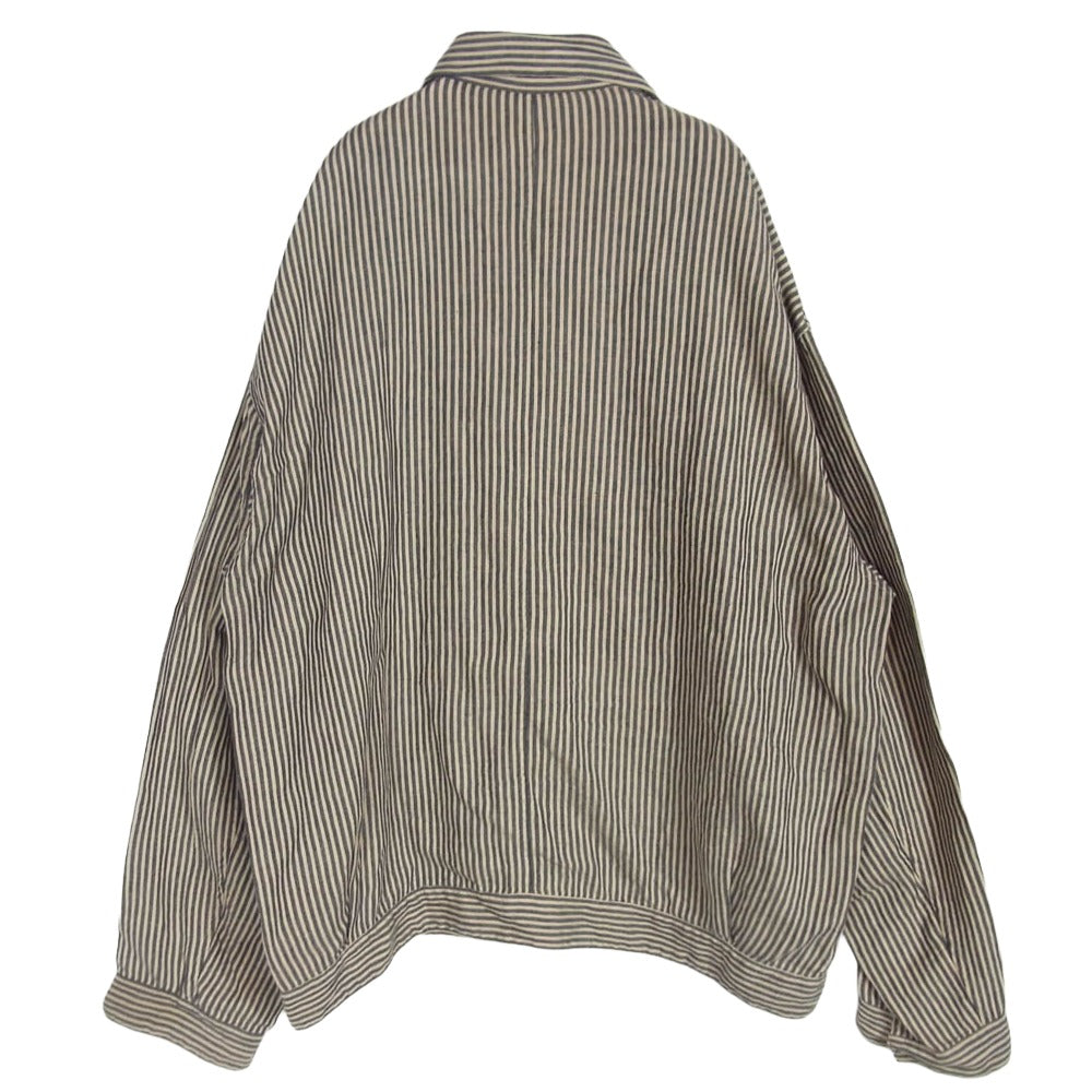 COMOLI コモリ 22SS V01-01023 ストライプ ブルゾン シャツジャケット ダークグレー系 3【中古】