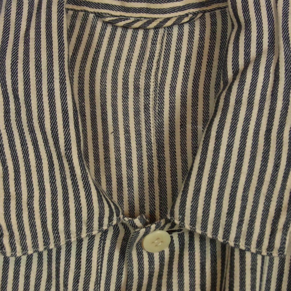 COMOLI コモリ 22SS V01-01023 ストライプ ブルゾン シャツジャケット ダークグレー系 3【中古】